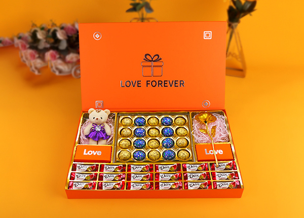爱马橙长方形手巧克力礼盒