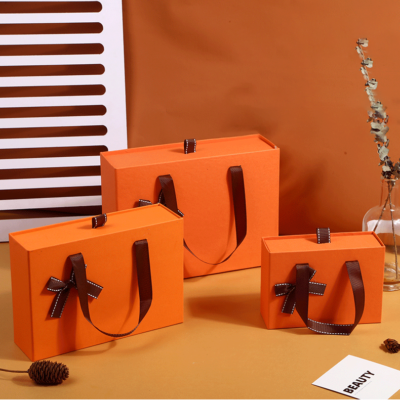 简约橙色抽屉盒(图1)